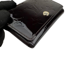 Pre-owned Louis Vuitton Amarante Monogram Vernis Card Holder