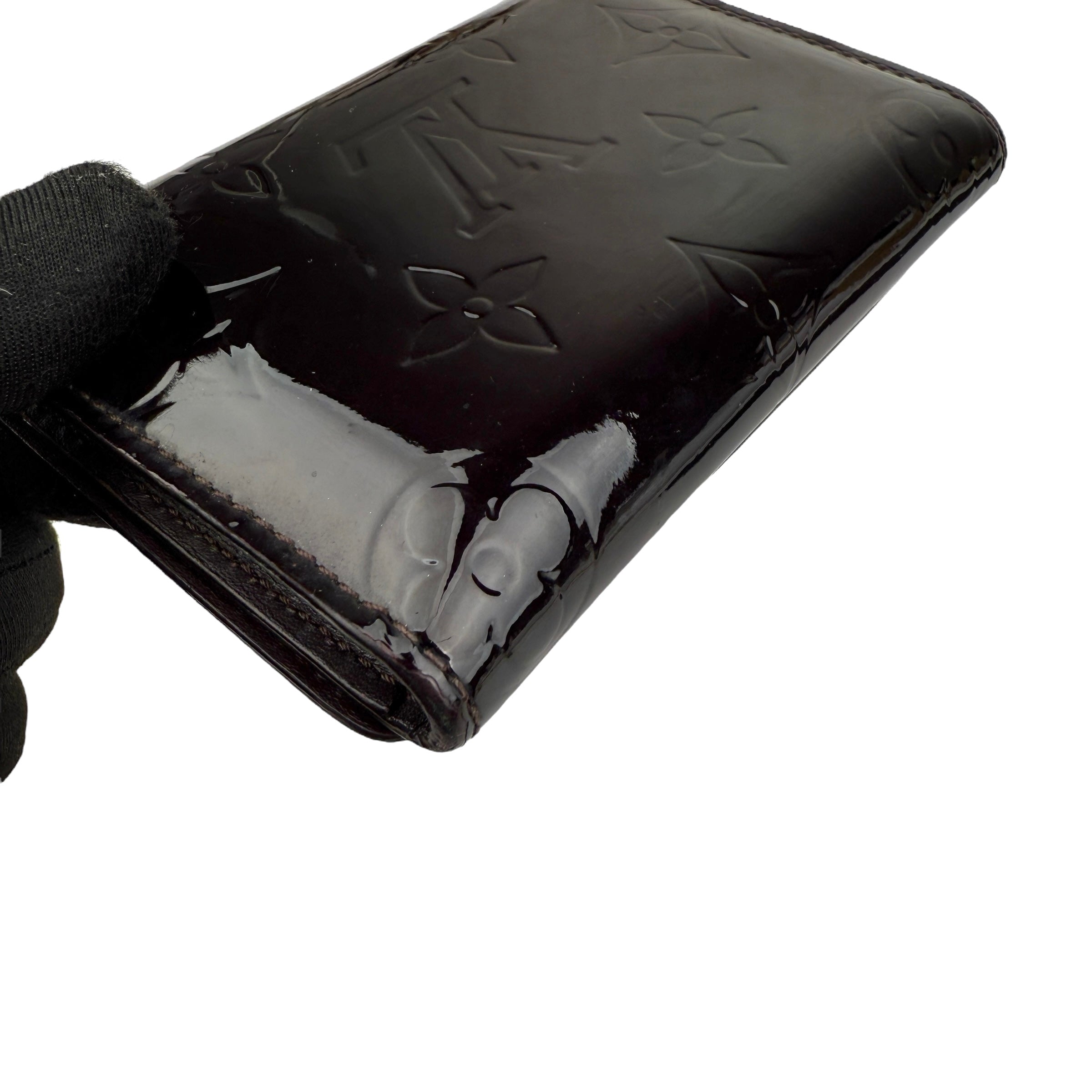 Pre-owned Louis Vuitton Amarante Monogram Vernis Card Holder