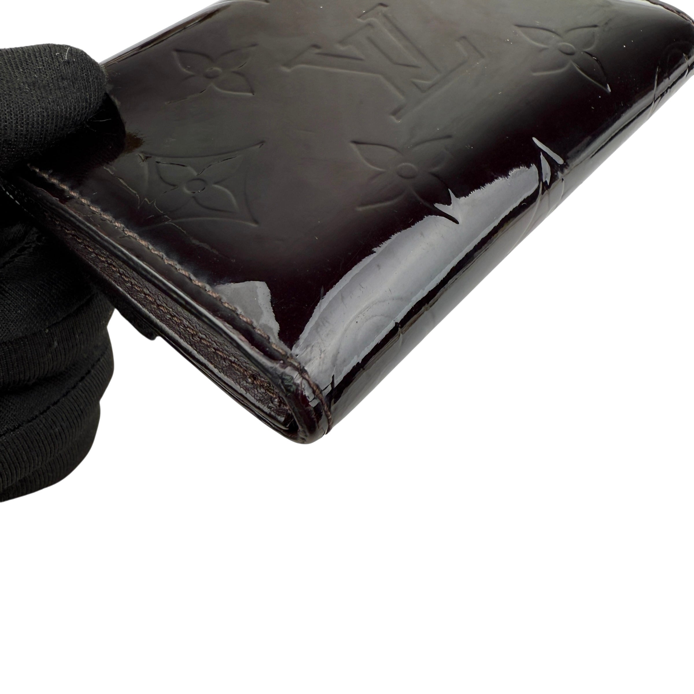 Pre-owned Louis Vuitton Amarante Monogram Vernis Card Holder
