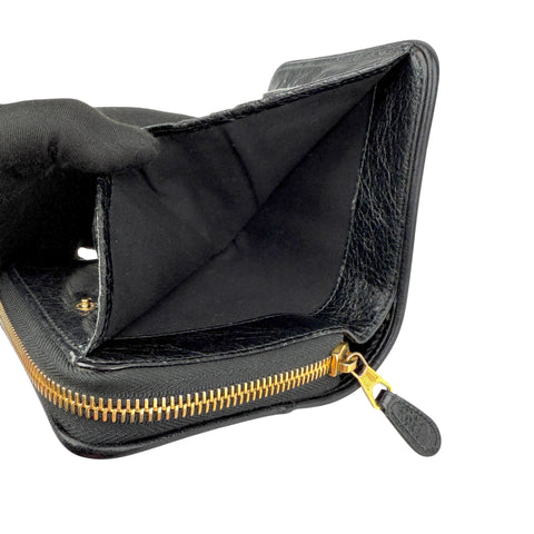 Balenciaga Leather Zip Around Compact Wallet