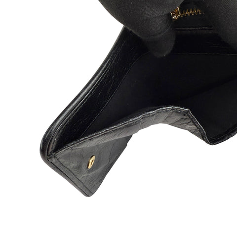 Balenciaga Leather Zip Around Compact Wallet