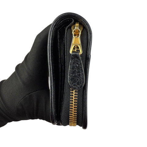 Balenciaga Leather Zip Around Compact Wallet