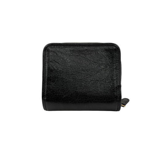 Balenciaga Leather Zip Around Compact Wallet