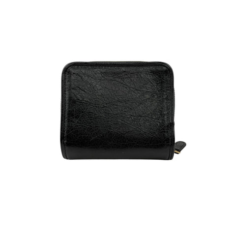 Balenciaga Leather Zip Around Compact Wallet