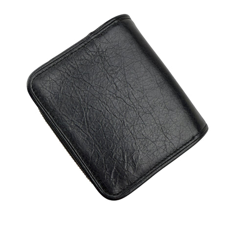 Balenciaga Leather Zip Around Compact Wallet