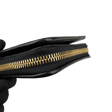 Balenciaga Leather Zip Around Compact Wallet