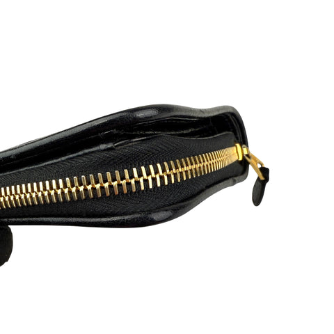 Balenciaga Leather Zip Around Compact Wallet