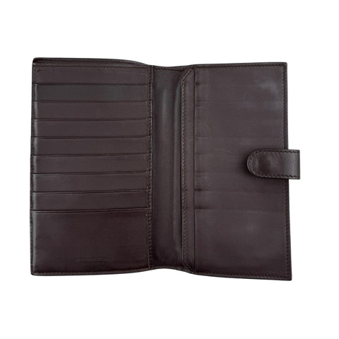 Pre-owned Bottega Veneta Intrecciato Nappa Leather French Flap Wallet wallet