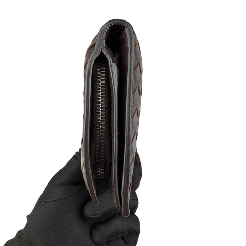 Pre-owned Bottega Veneta Intrecciato Nappa Leather French Flap Wallet wallet