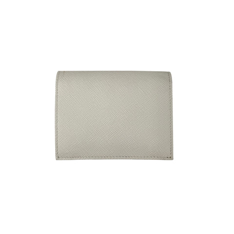 Pre-owned Prada Saffiano Shine Monochrome Bi-Fold Wallet Talco wallet