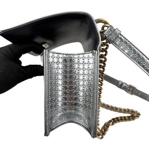 Christian Dior Diorama Metallic Micro Cannage Patent Bag