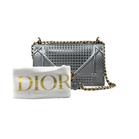 Christian Dior Diorama Metallic Micro Cannage Patent Bag