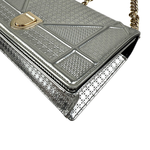 Christian Dior Diorama Metallic Micro Cannage Patent Bag