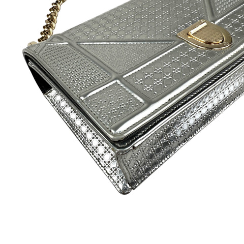 Christian Dior Diorama Metallic Micro Cannage Patent Bag