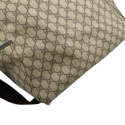 Pre-owned gucci beige gg supreme coated canvas baby diaper bag front