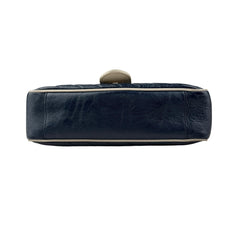 gucci navy and white gg marmont shoulder bag bottom