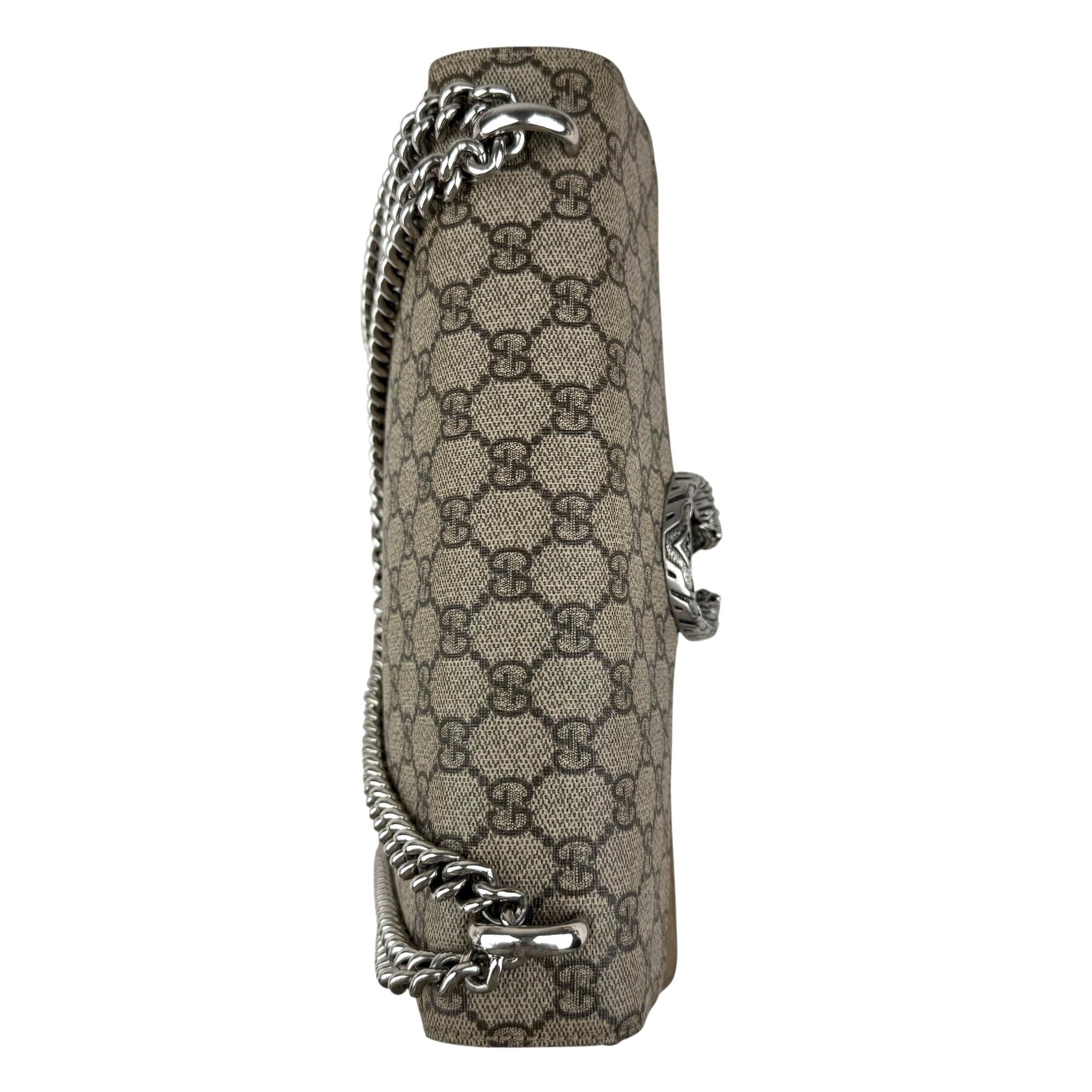 gucci dionysus gg shoulder bag medium brown canvas top