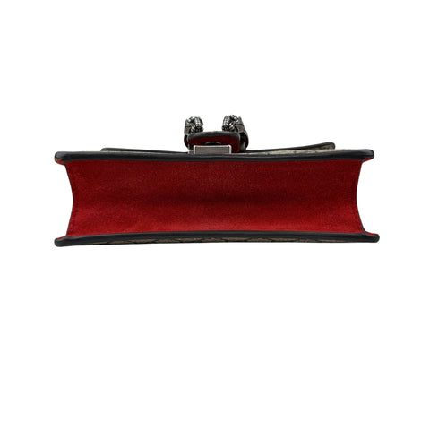 Gucci Dionysus Shoulder Bag Small Beige Red Canvas Suede