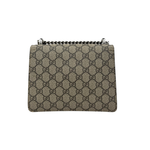 Gucci Dionysus Shoulder Bag Small Beige Red Canvas Suede