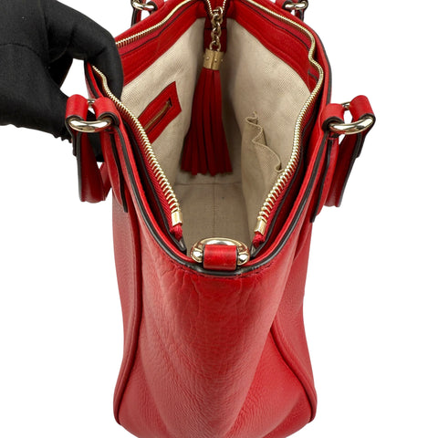 Gucci Soho Red Leather Handbag Shoulder Bag Crossbody