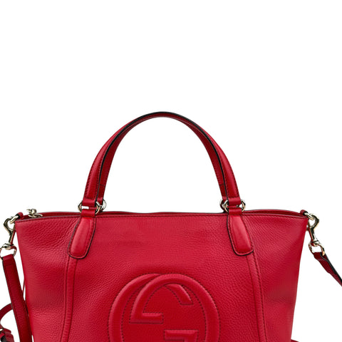 Gucci Soho Red Leather Handbag Shoulder Bag Crossbody