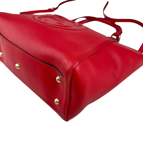 Gucci Soho Red Leather Handbag Shoulder Bag Crossbody