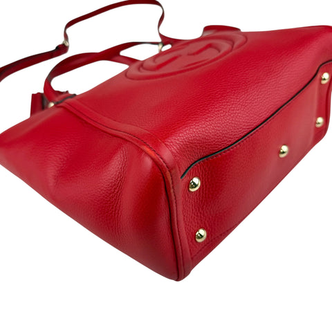 Gucci Soho Red Leather Handbag Shoulder Bag Crossbody