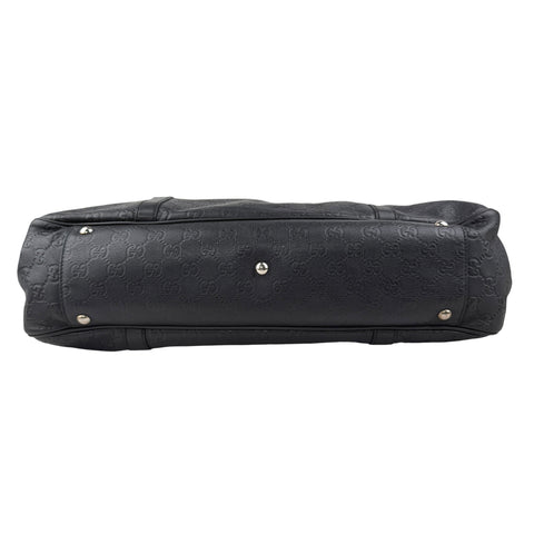 Gucci Black Guccissima Leather GG Twins Tote Bag