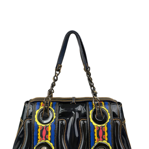 Fendi Black Patent Leather B Bag