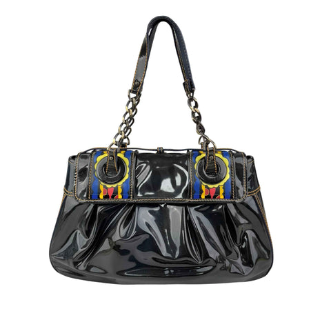 Fendi Black Patent Leather B Bag