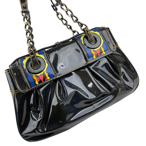 Fendi Black Patent Leather B Bag