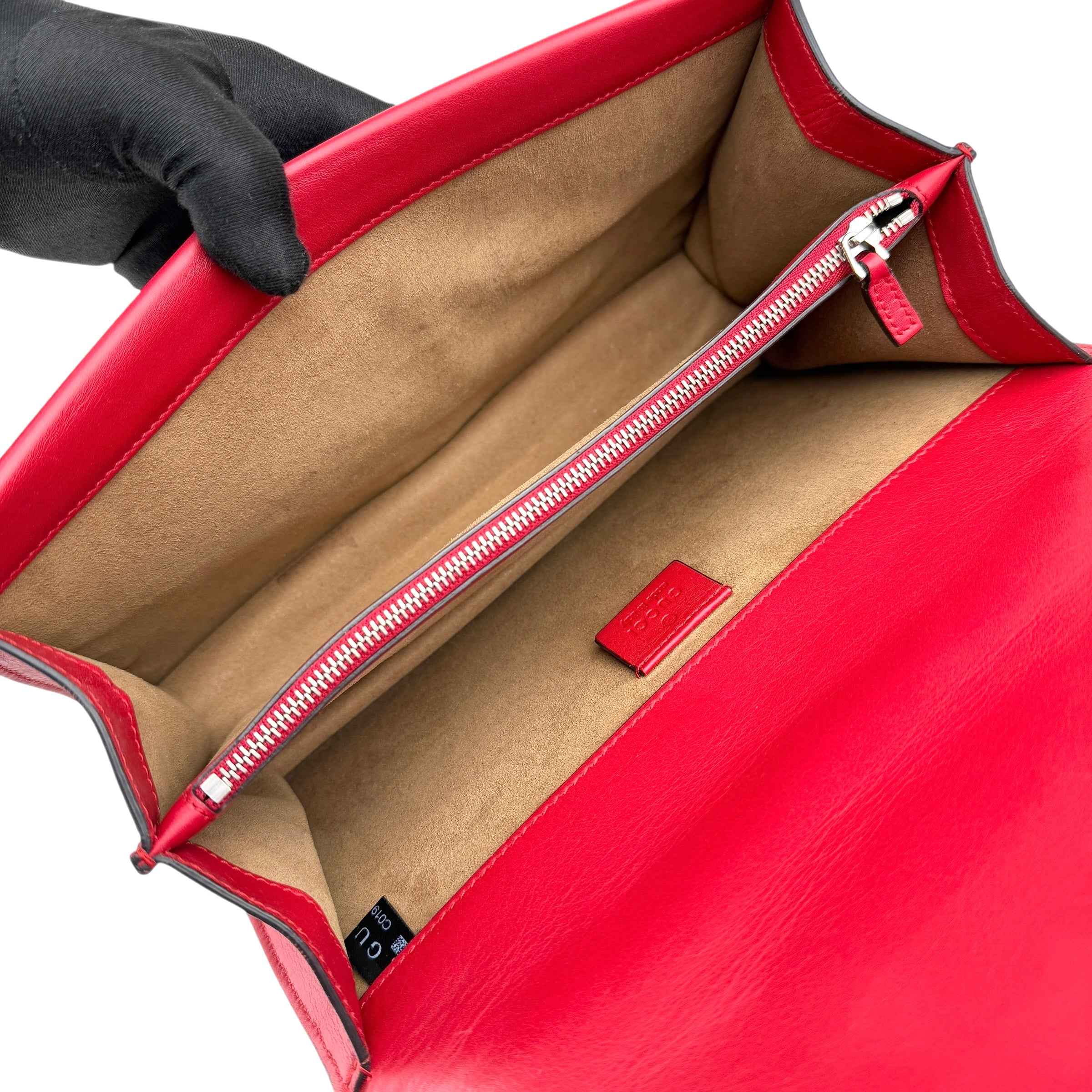 Gucci Beige/Red GG Coated Canvas Supreme and Leather Arabesque Medium Dionysus Bag