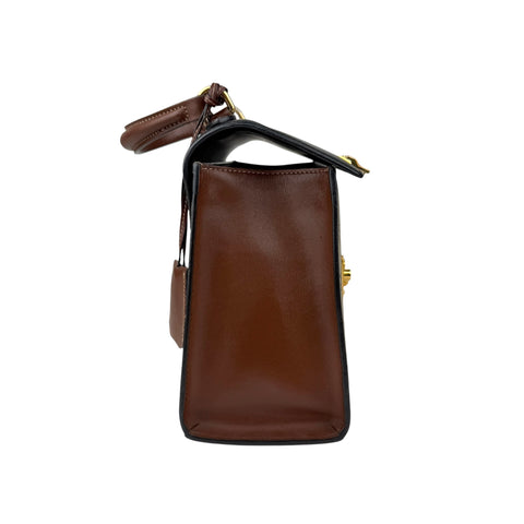 Gucci GG Supreme Monogram Calfskin Padlock Top Handle Bag