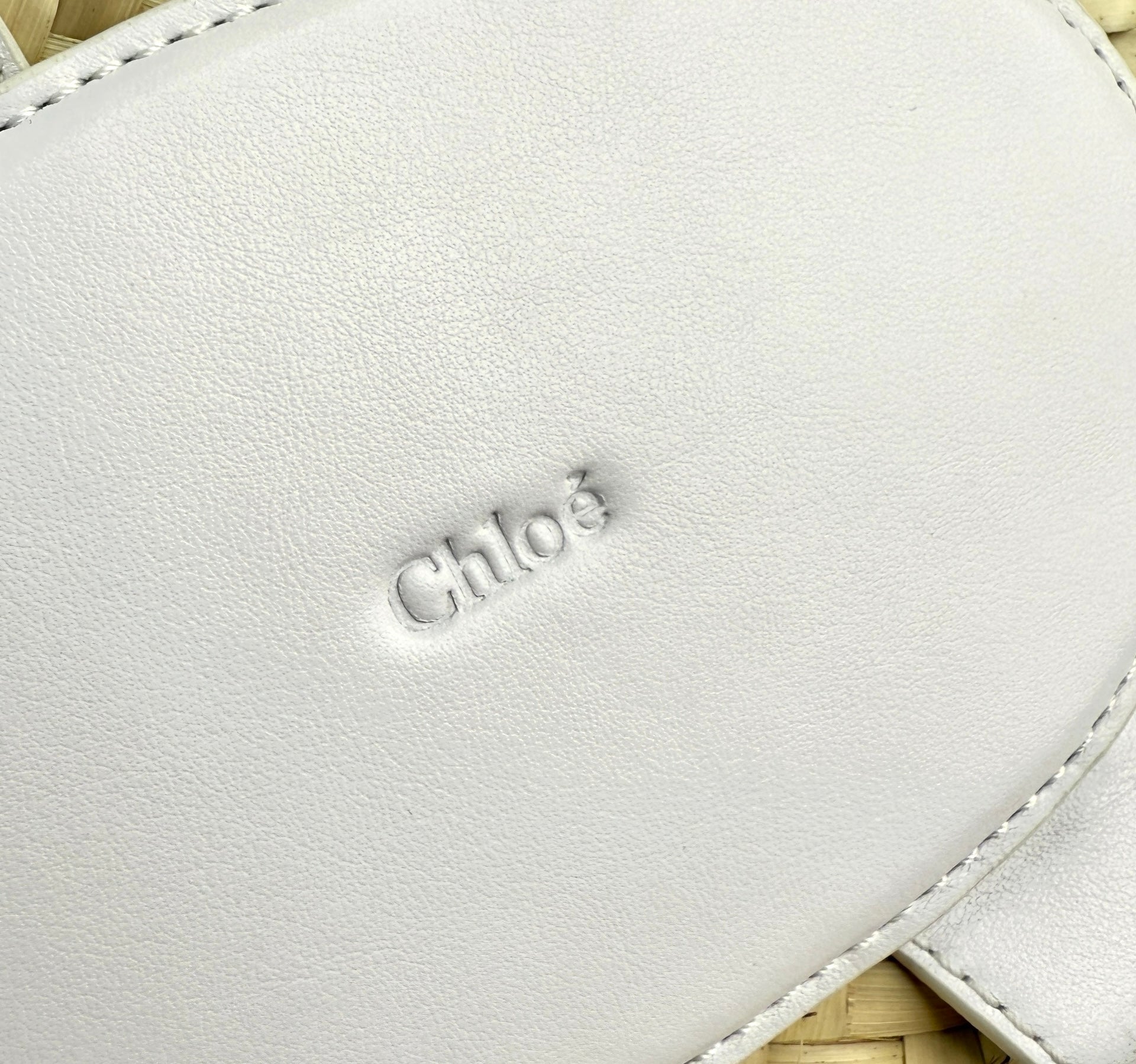 Pre-owned chloe sense raffia tote bag front