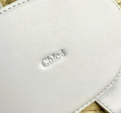 Pre-owned chloe sense raffia tote bag front