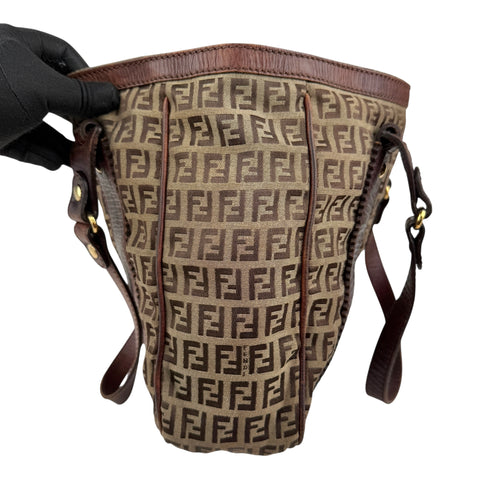 Pre-owned Fendi Zucca Tote Bag Beige Canvas and Leather tote bag