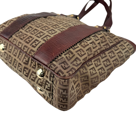 Pre-owned Fendi Zucca Tote Bag Beige Canvas and Leather tote bag