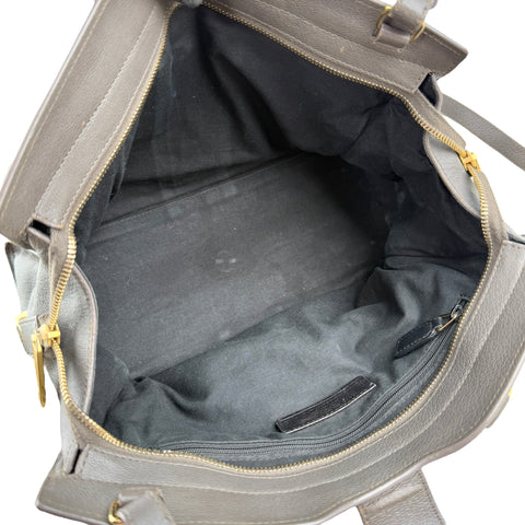 Pre-owned Saint Laurent Grey Calfskin Leather Cabas Chyc bag