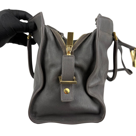 Pre-owned Saint Laurent Grey Calfskin Leather Cabas Chyc bag