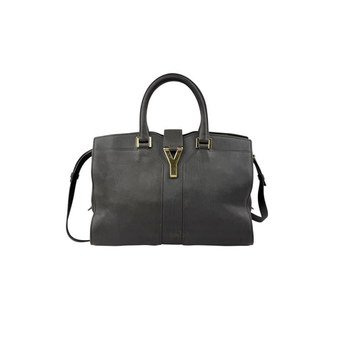 Pre-owned Saint Laurent Grey Calfskin Leather Cabas Chyc bag main image