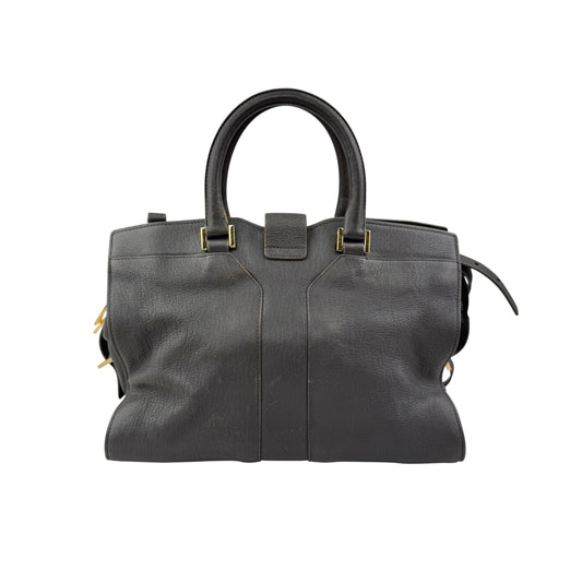 Pre-owned Saint Laurent Grey Calfskin Leather Cabas Chyc bag back view