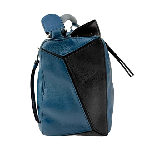 Loewe Calfskin Colorblock Medium Puzzle Bag Blue