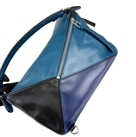 Loewe Calfskin Colorblock Medium Puzzle Bag Blue