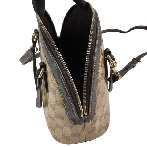 Gucci Brown GG Crystal Canvas Dome Handbag Small