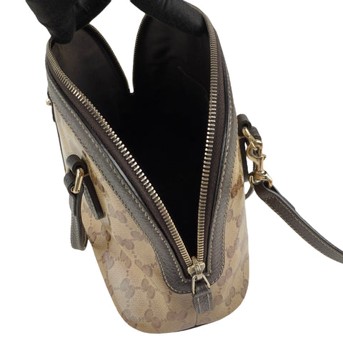 Gucci Brown GG Crystal Canvas Dome Handbag Small