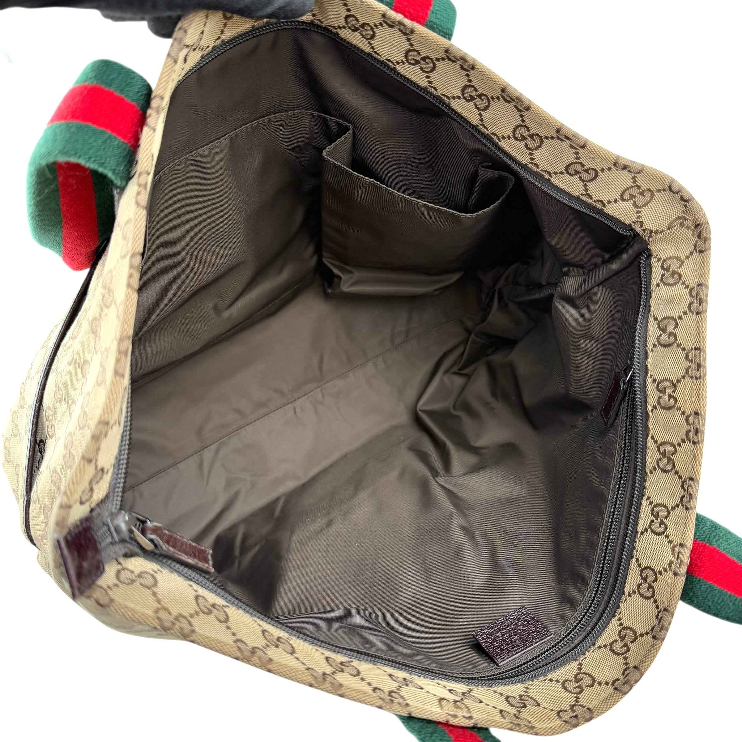 Gucci Beige/Brown GG Canvas and Leather Diaper Tote