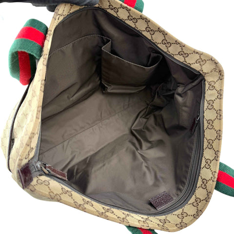 Gucci Beige/Brown GG Canvas and Leather Diaper Tote