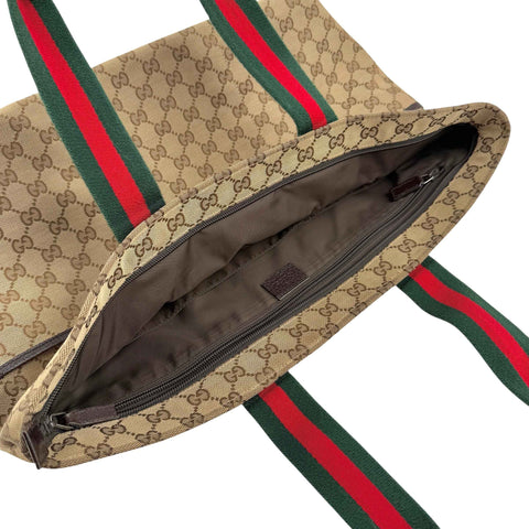 Gucci Beige/Brown GG Canvas and Leather Diaper Tote