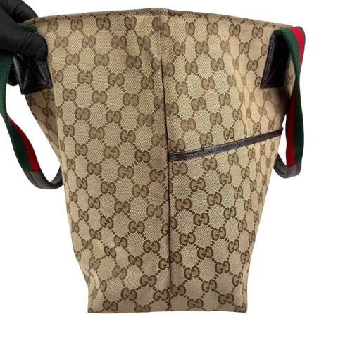 Gucci Beige/Brown GG Canvas and Leather Diaper Tote