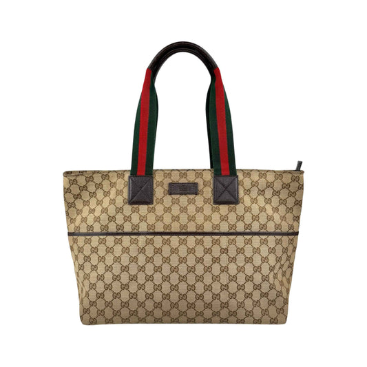 Gucci Beige/Brown GG Canvas and Leather Diaper Tote